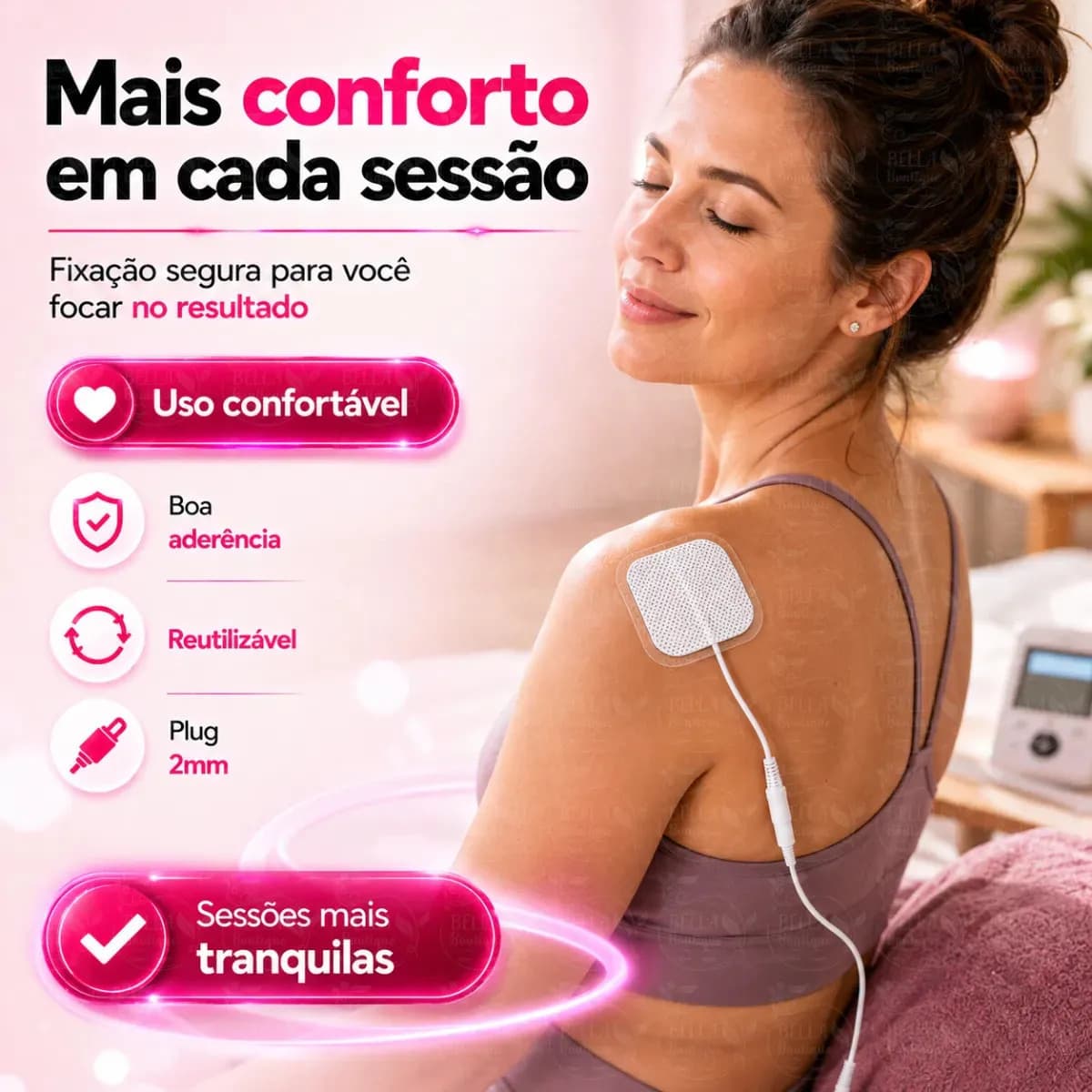 Adesivo Eletrodo Tens - 5x5 - Kit Com 10 Unidades - Cor Branco — imagem 6