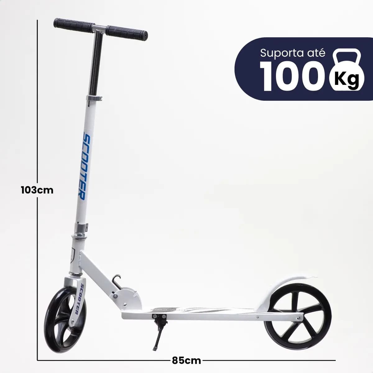 Atentu patinete infantil menina menino adulto adolescente dobrável cor branco — imagem 2