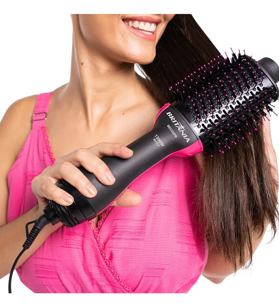 Britânia Escova Secadora Bec02pr 4 Em 1 1300w Cor Preto e Rosa — imagem 3