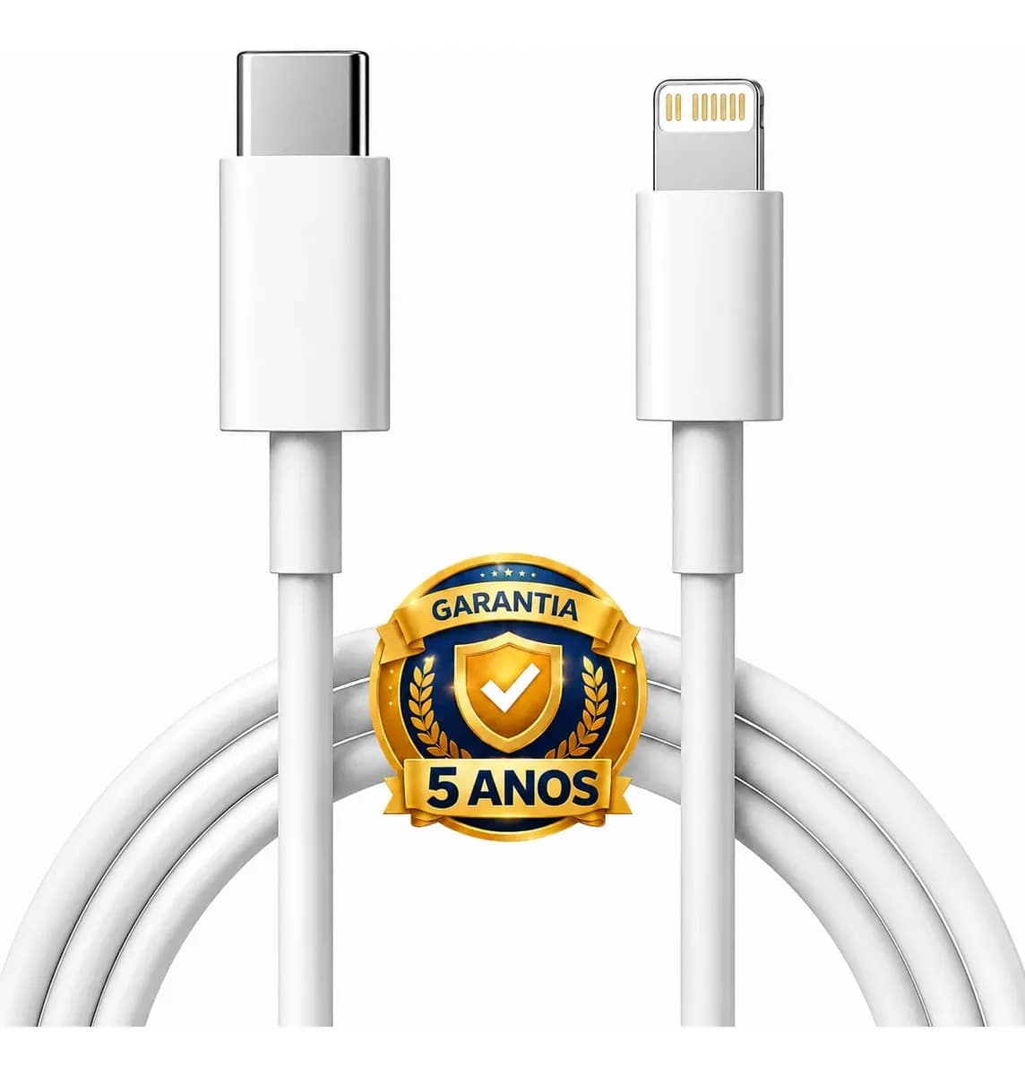 Cabo Carregador Turbo Tipo C Para iPhone 8 X Xr 11 12 13 14 Pro Max Cor Branco Dtimp