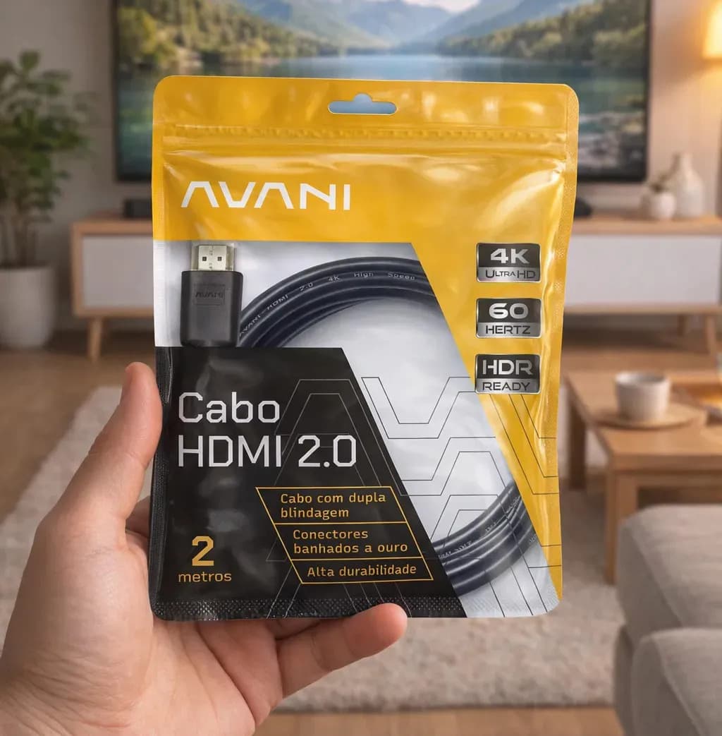 Cabo HDMI 2m Reforçado Dupla Blindagem Alta Durabilidade Versão 2.0 4K Ultra HD HDR ARC CEC Ethernet Conector Banhado a Ouro 2 metros — imagem 5