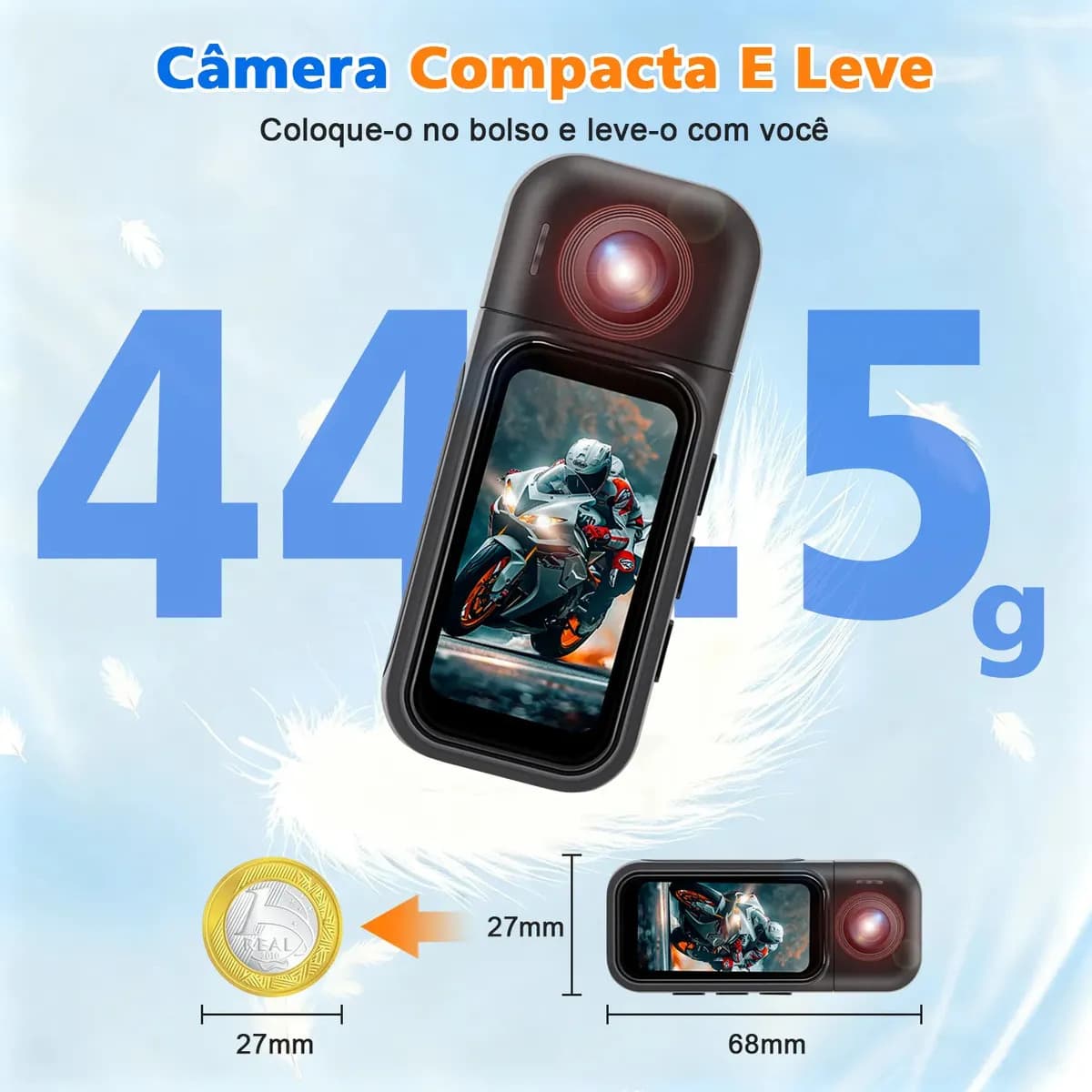 Mini Camera Filmadora 4K Esportiva Portátil Para Capacete Moto E Bike Camera Prova De Agua Acao Para Gravação De Vídeo HD Acessórios Inclusos — imagem 5