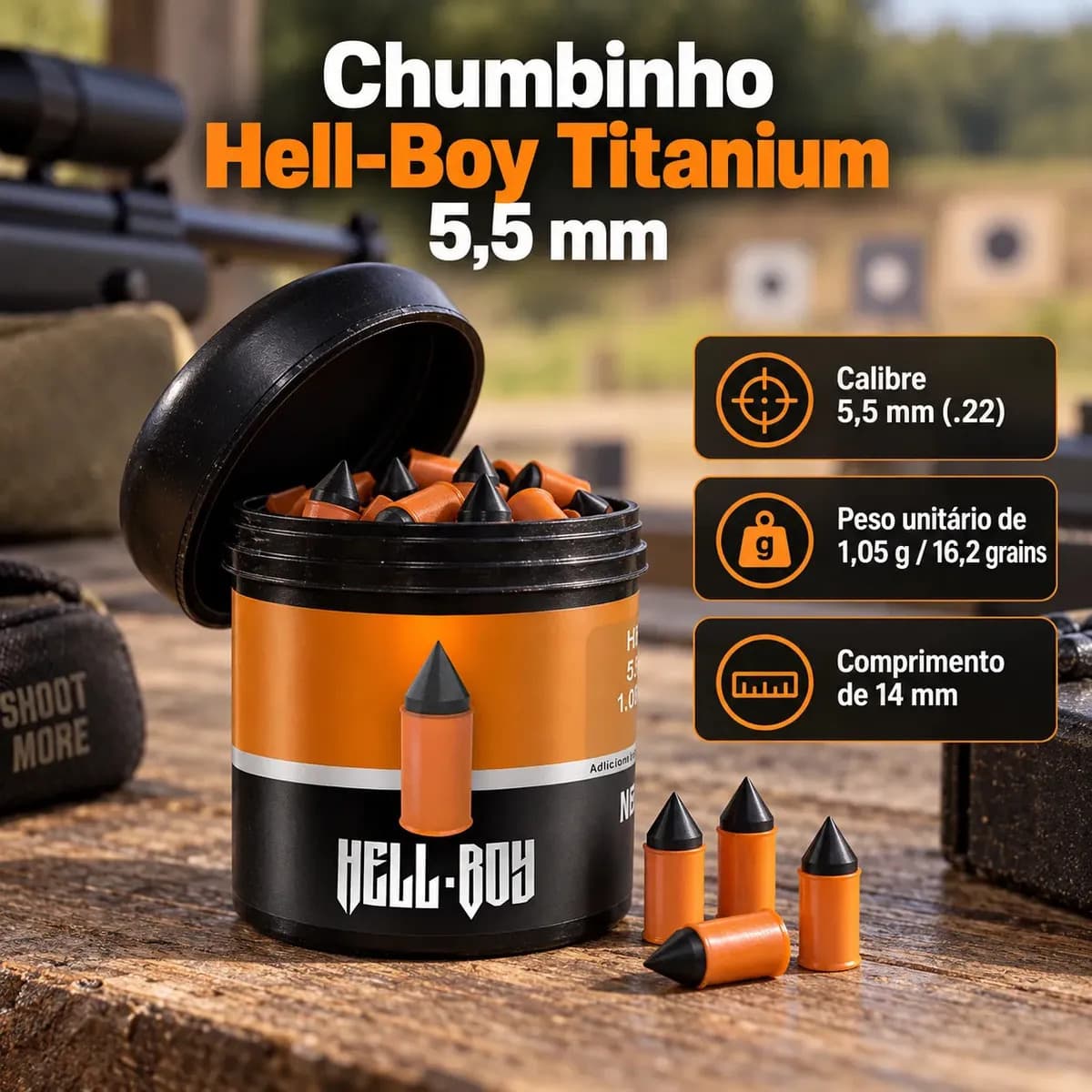 Chumbo 5.5 Perfurante P/ Caça 5,5 Ff Hell Boy Prometheus — imagem 3