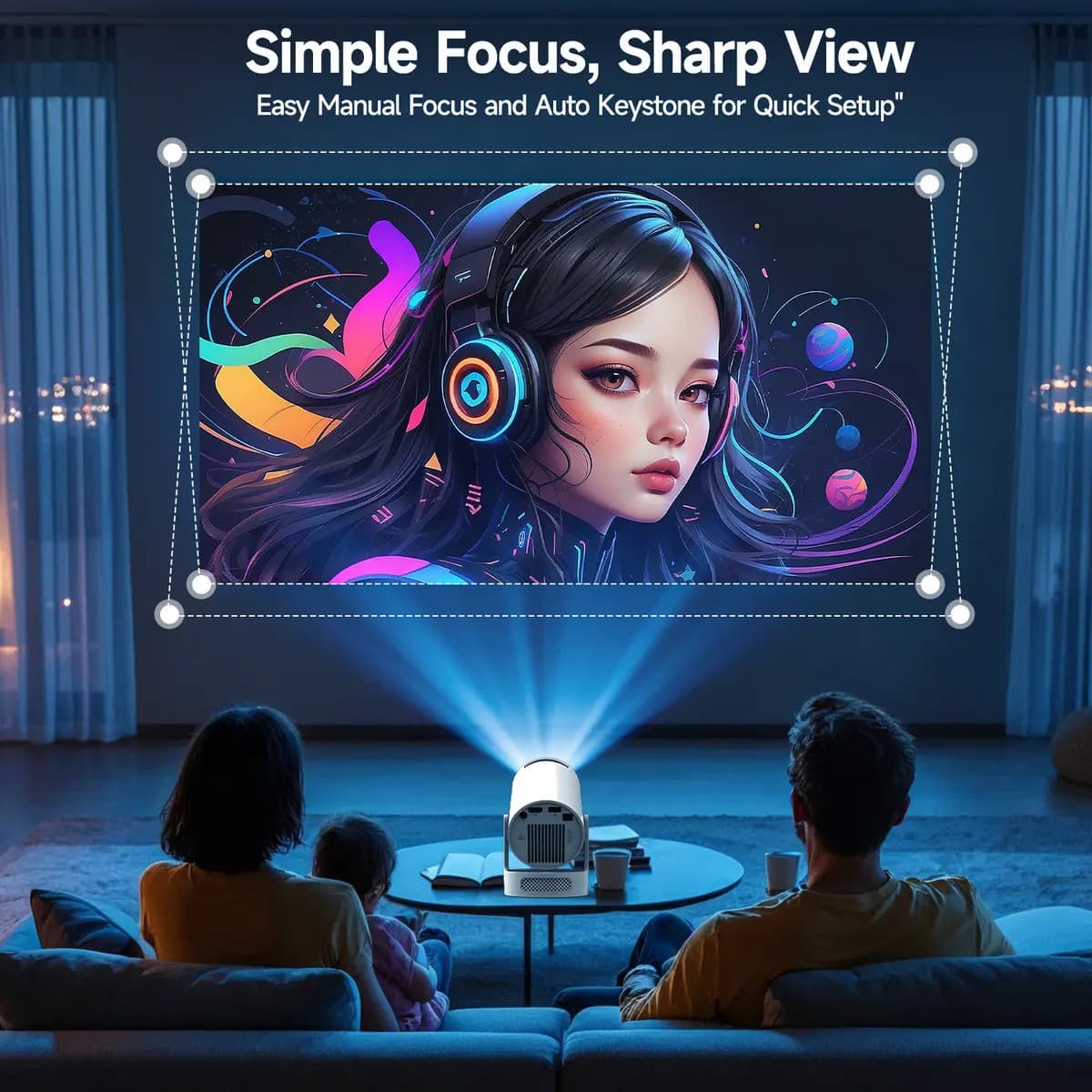 Mini projetor portátil Magcubic 8k Hy300pro+ Led 260ansi Android Smart TV Dual Wifi6 Bluetooth 5.4 com HDMI USB e som Hifi — imagem 4