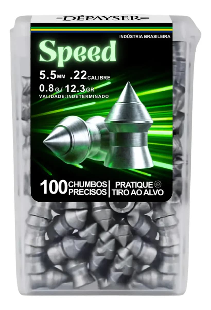 Chumbinho Chumbo Munição Pontiagudo Speed 5.5mm 100 Unidades — imagem 2