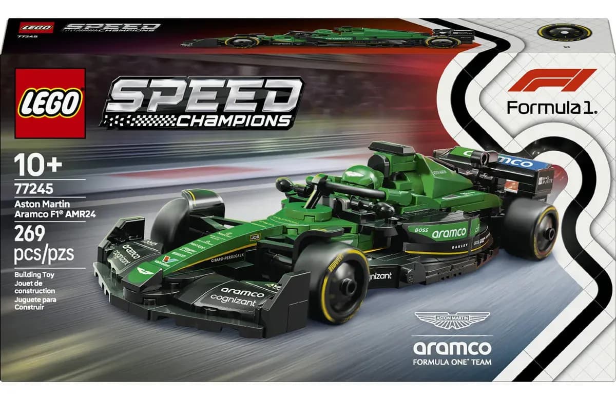 LEGO Speed Champions Carro de Corrida Aston Martin Aramco F1 AMR24 77245; Carro de Fórmula 1 — imagem 2