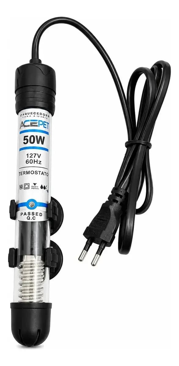 Termostato Aquecedor Ace Pet 50W Submersível para Aquário até 45 Litros com Controle de Temperatura e Aquecimento da Água — imagem 2