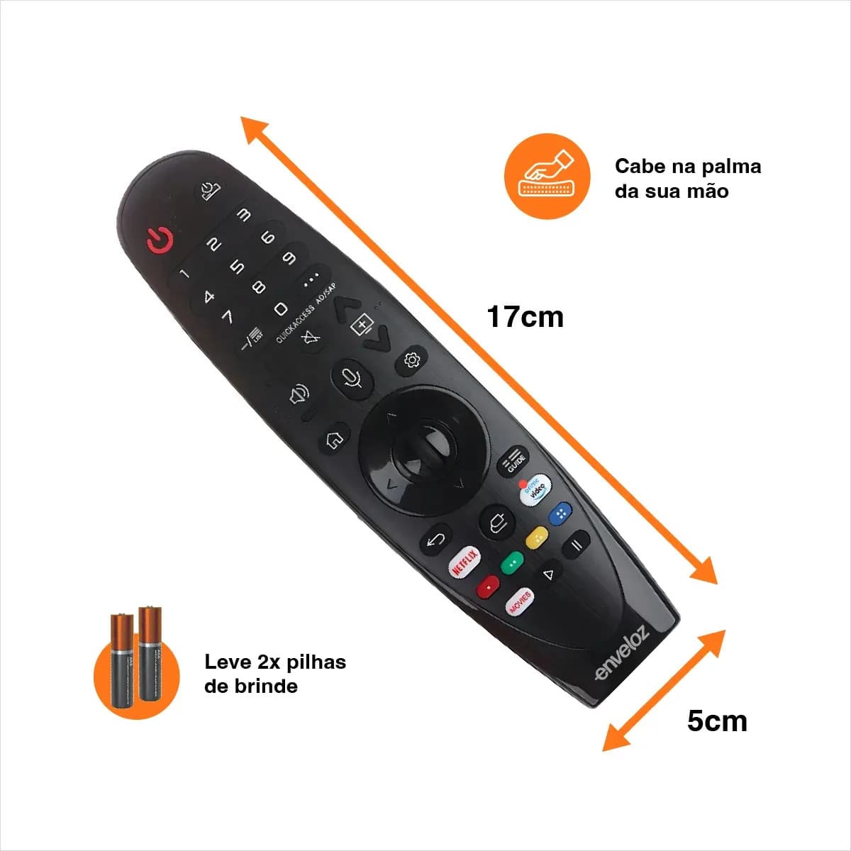 Controle Remoto Enveloz para TV LG ThinQ AI Magic com Comando de Voz e Pilhas — imagem 5