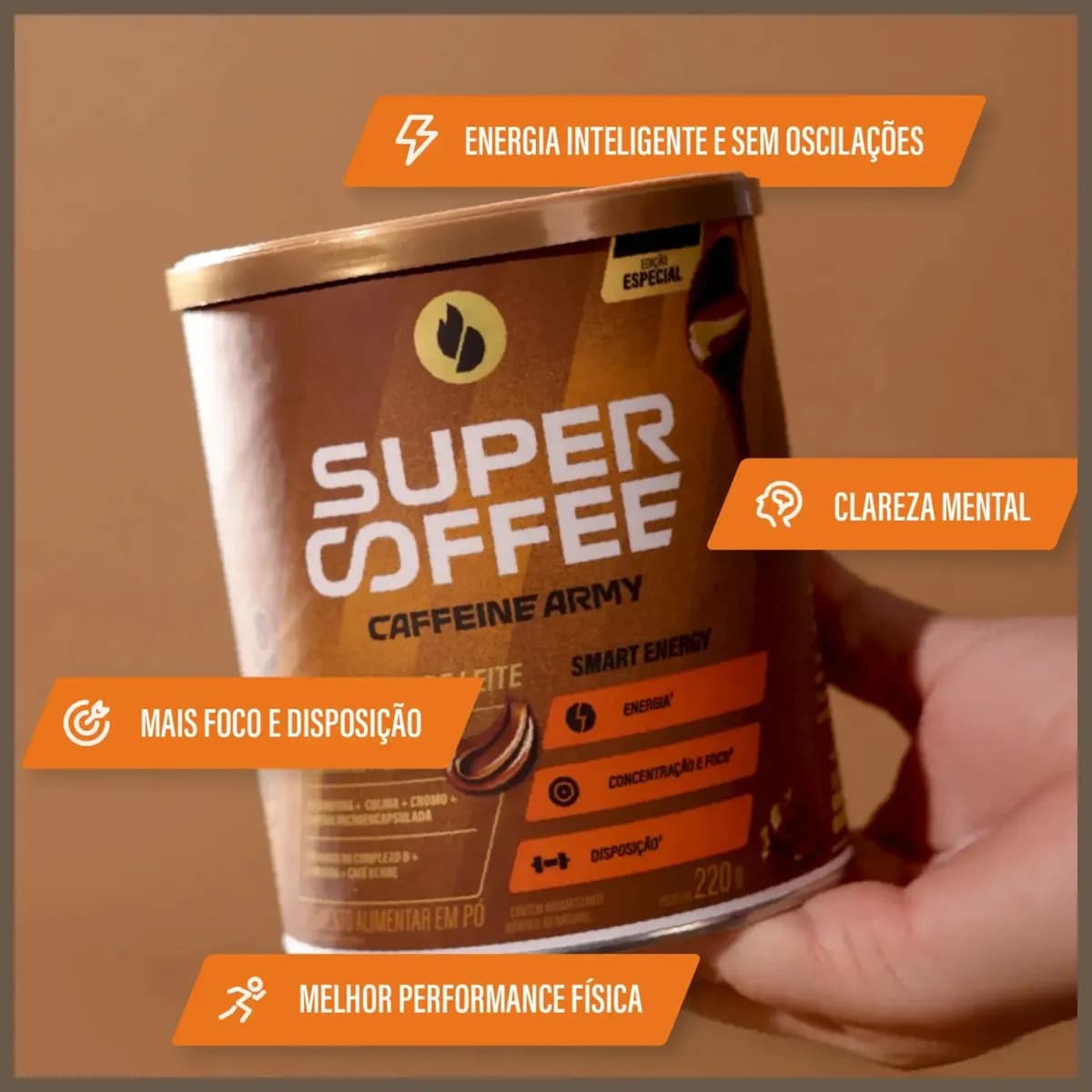 Supercoffee 3.0 Super Coffee (220g) - Caffeine Army Sabor Doce De Leite — imagem 4