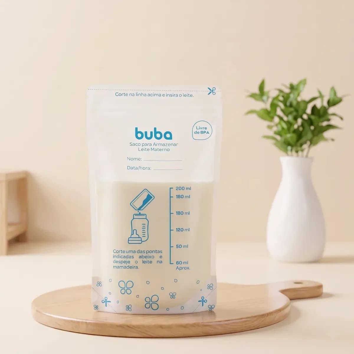 Kit 25 Sacos Para Armazenar e Congelar Leite Materno Buba 200ml — imagem 2