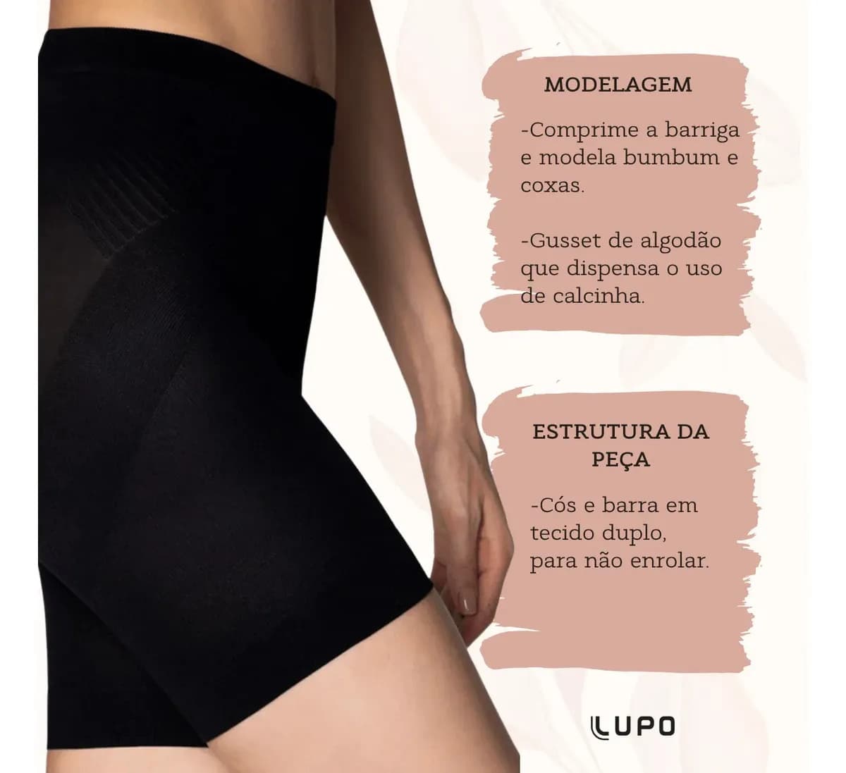 Fajã modela cintura, modeladora, modelar e dar suporte à silhueta Lupo 5690 talla AJUSTÁVEL preto — imagem 4