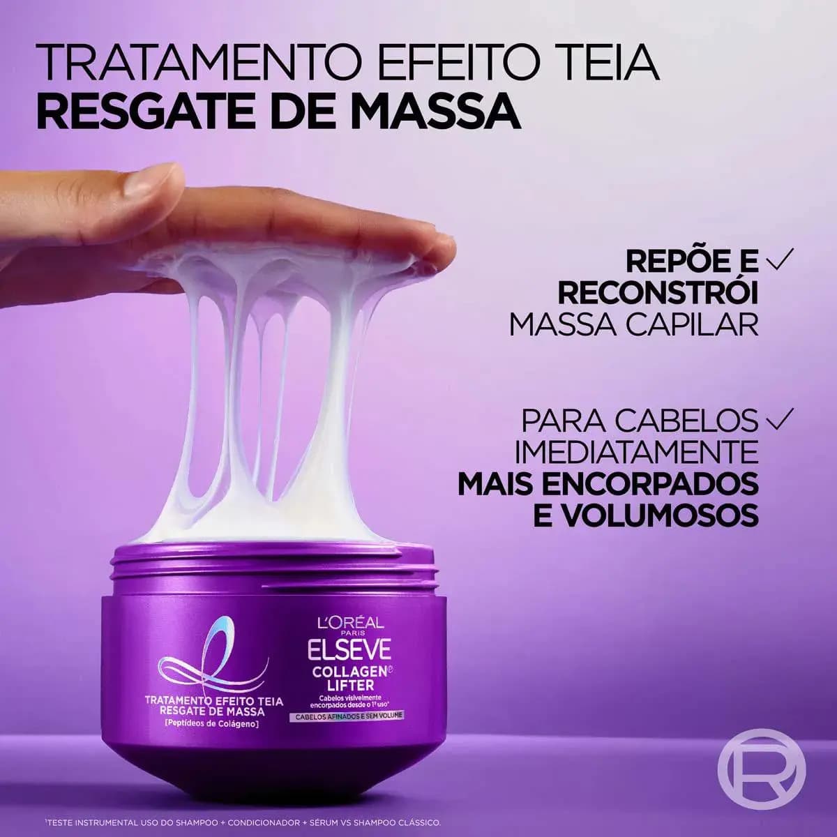 L'Oréal Paris Elseve Collagen Lifter Máscara de Tratamento Condicionante Efeito Teia Para Resgate de Massa com Peptídeos de Colágeno Reconstrói a Fibra e Dá Vol — imagem 3