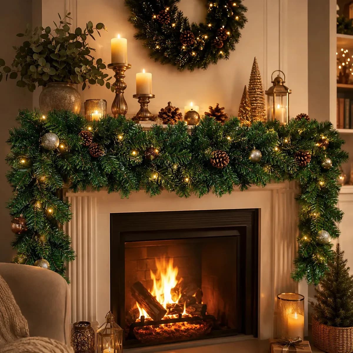 Festão Aramado Natal Grosso 2,70 Metros C/ 300 Galhos Cheios Flexível Decoração - Dekasa — imagem 4