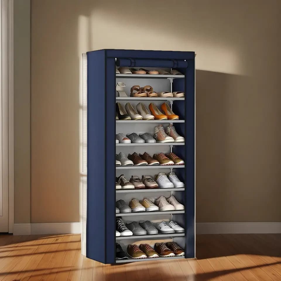 Sapateira Organizador De Sapatos Com 9 Prateleiras Tnt Cor Azul-marinho — imagem 3