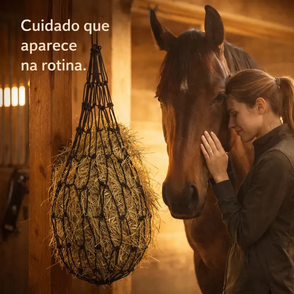 Rede Porta Feno Cavalo Trançada Em Polipropileno Preto — imagem 6