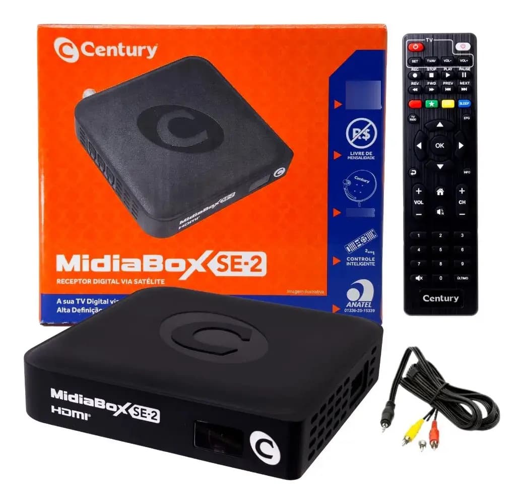Receptor Century Midiabox Se-2 Preto Com 1 Portas