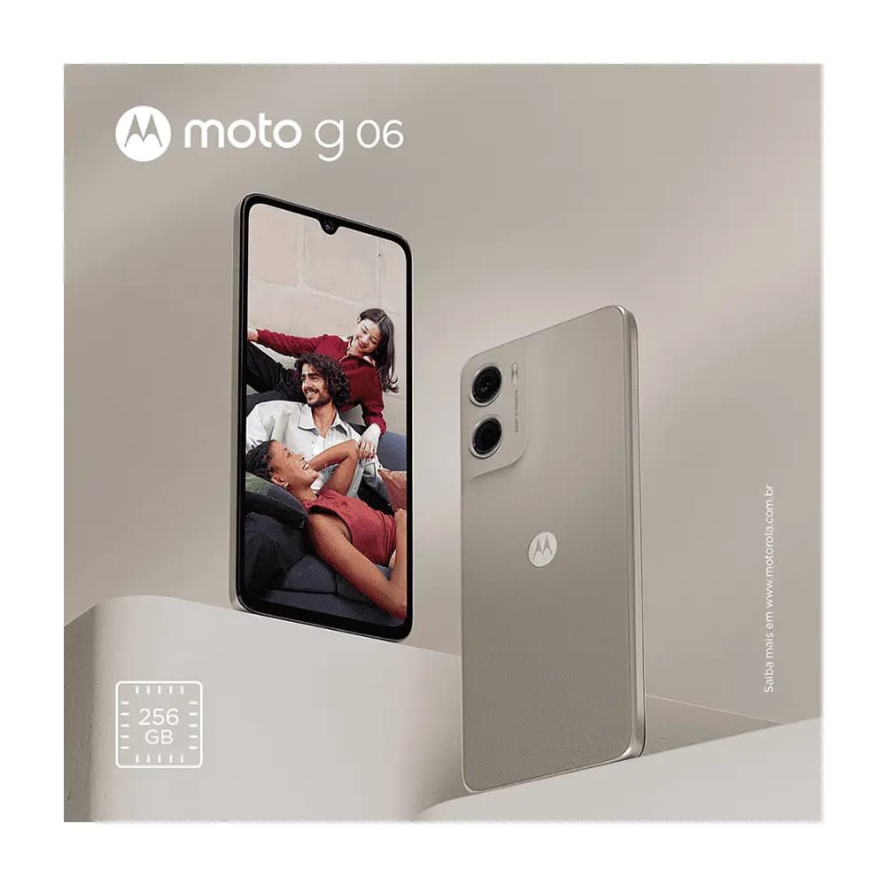 Smartphone Motorola Moto G06 - 256gb 4gb Ram + 8gb Ram Boost, e Camera 50mp Com Ai Bateria De 5200 Mah Tela 6.9 - Bege — imagem 2