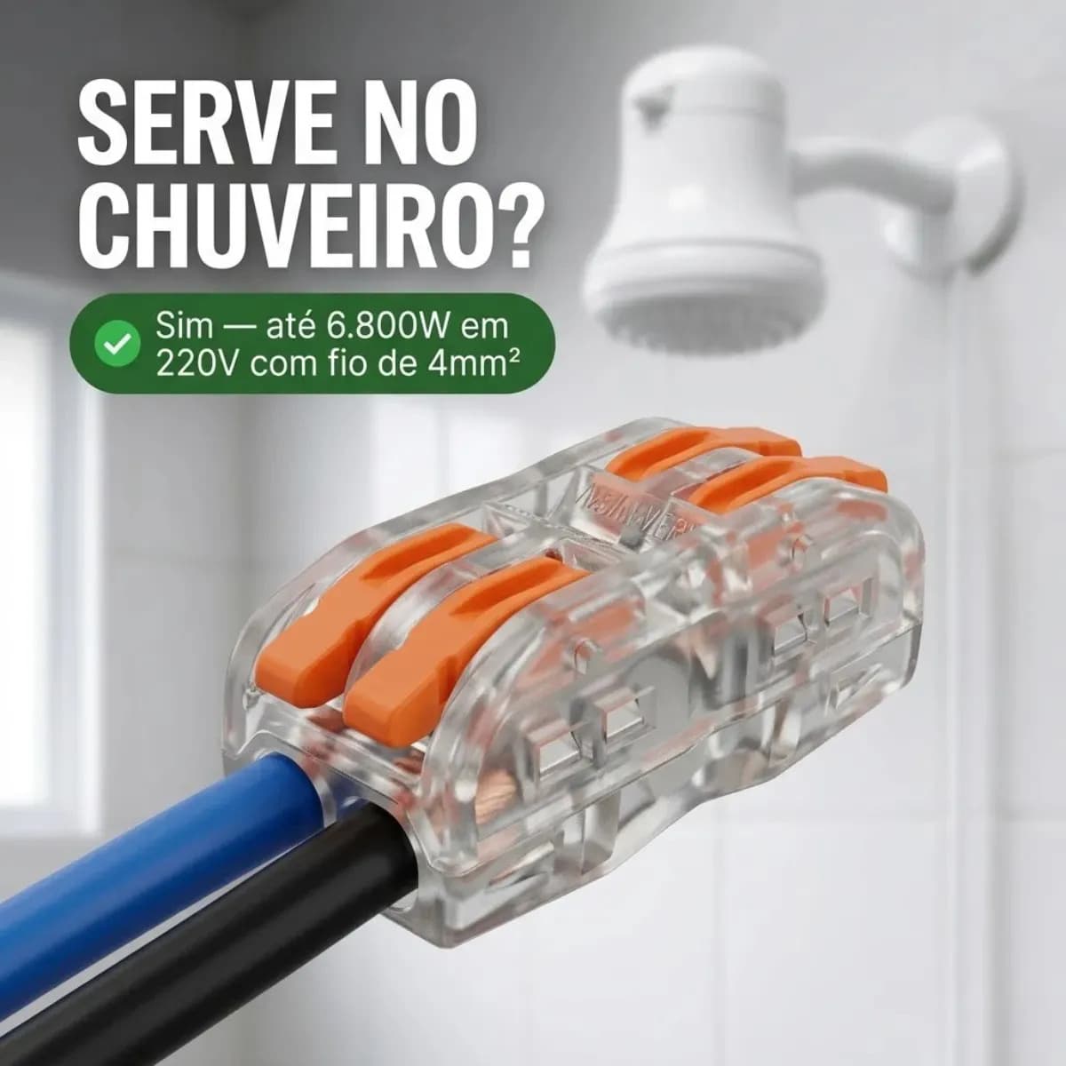 Conector De Fios Emenda Rápida 2 Vias Kit Com 20 Unidades Entrada E Saida — imagem 3