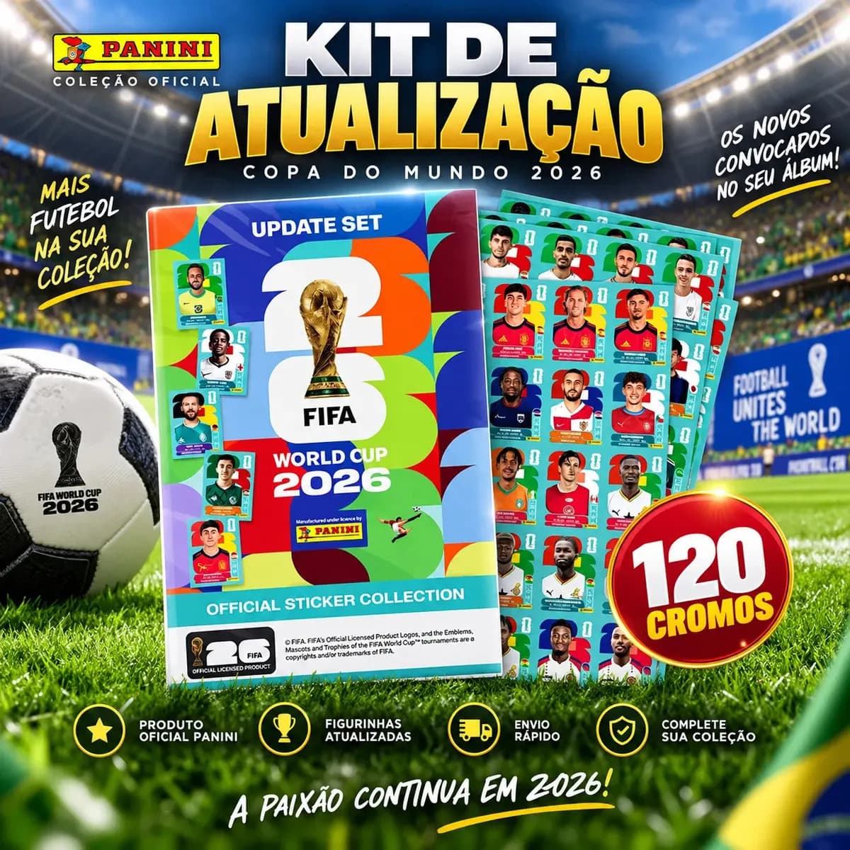 120 figurinhas Kit De Atualização Fifa World Cup 2026 Panini — imagem 5