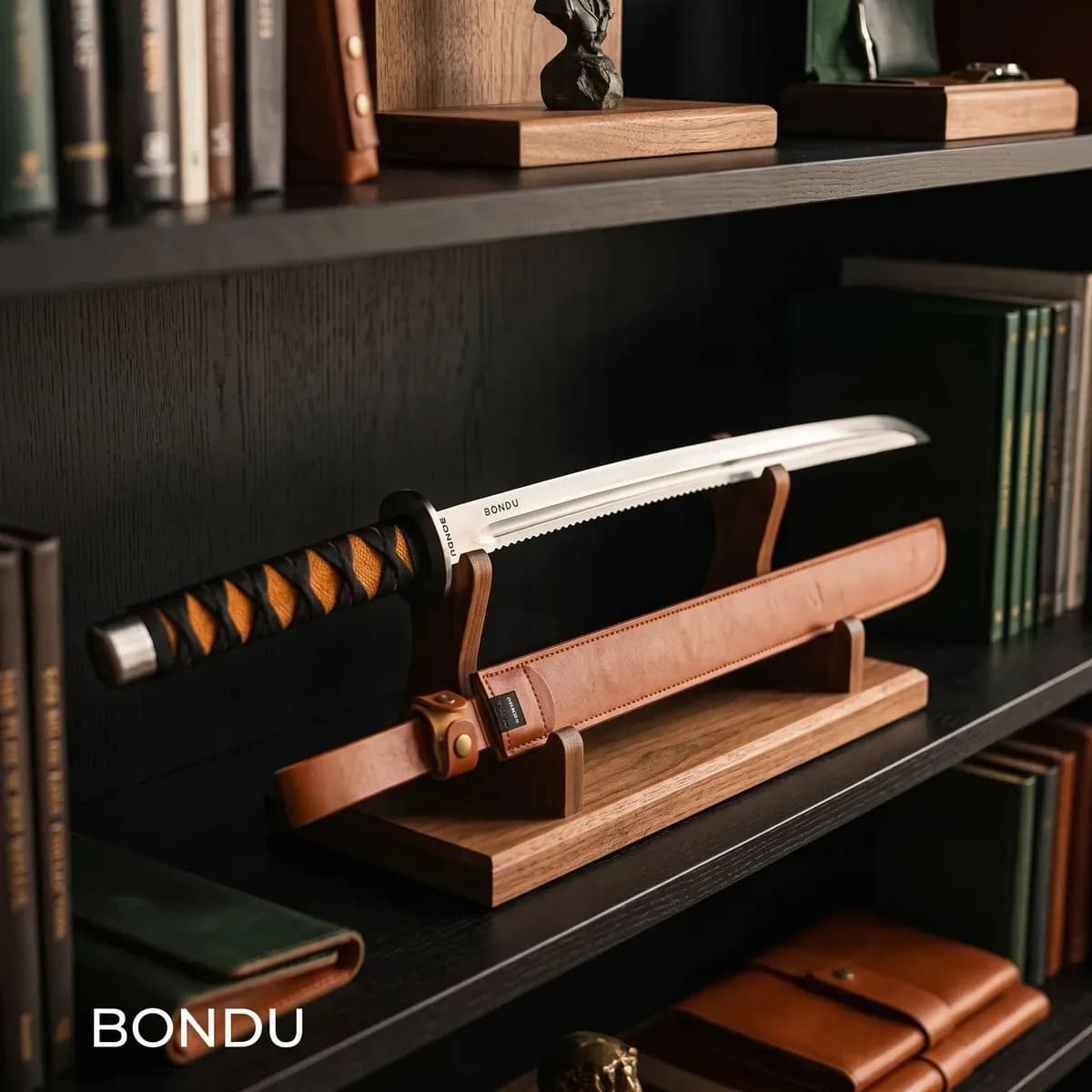 Espada Katana Samurai Full Tang 70cm Zoro Aço Inox Com Fio Corte + Bainha Couro — imagem 3