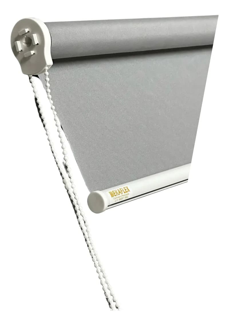 Cortina Rolo Blackout 0% Quartos/salas 2,00 L X 1,40 A Cor Cinza