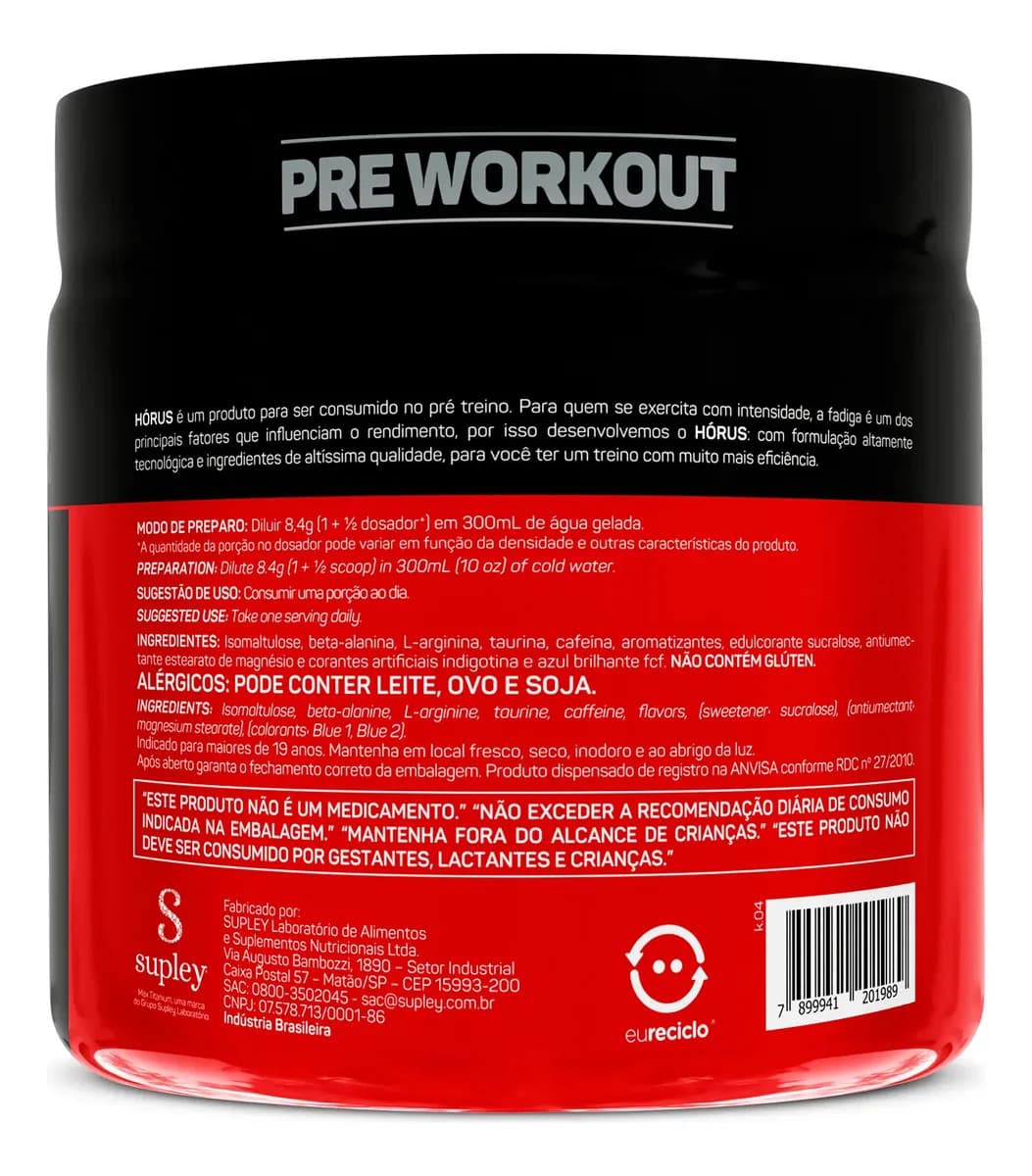 pré treino Horus Max Titanium Sabor Blue Ice 300g — imagem 4