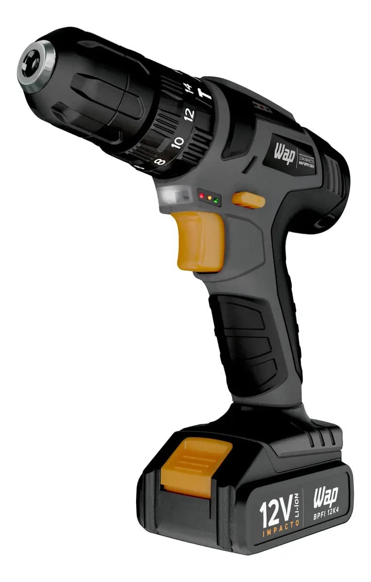 Parafusadeira e Furadeira com Impacto WAP BPFI 12K4 com Led de Iluminação Maleta — imagem 6