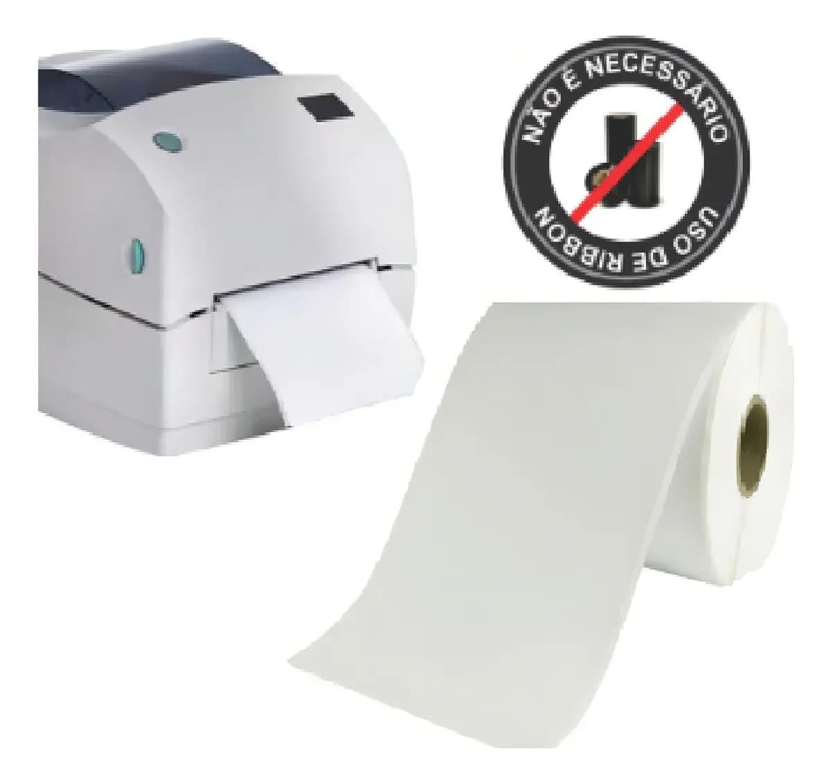 10 Rolos Etiqueta Térmica 100x150 1 Coluna (200 Etq/rolo) Cor Branco — imagem 2