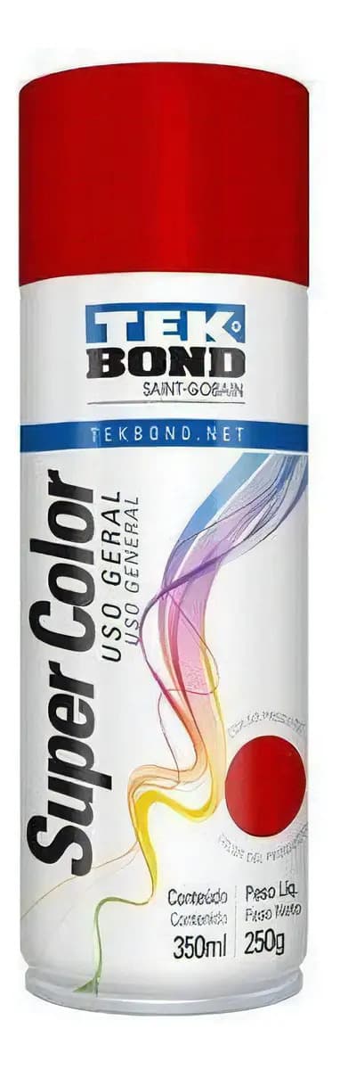 Tinta Spray Uso Geral 350ml Vermelho Tekbond
