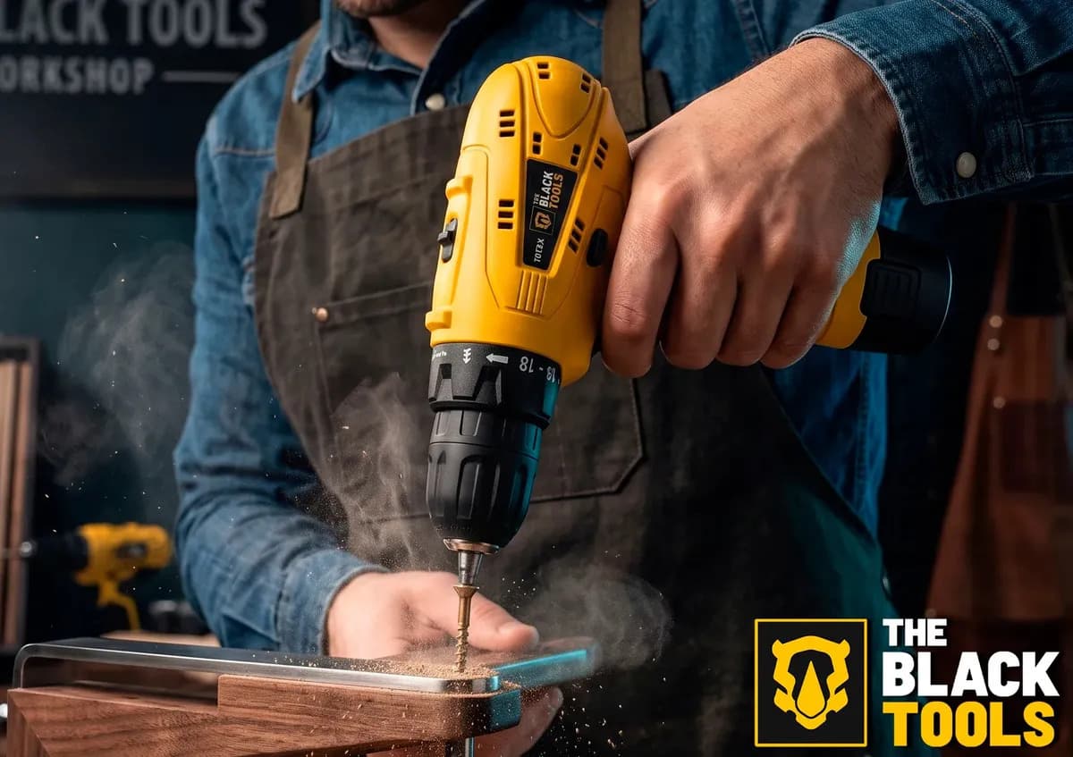 Parafusadeira Furadeira The Black Tools TB12A 3/8 a Bateria Cor Amarelo Frequência 60Hz — imagem 6