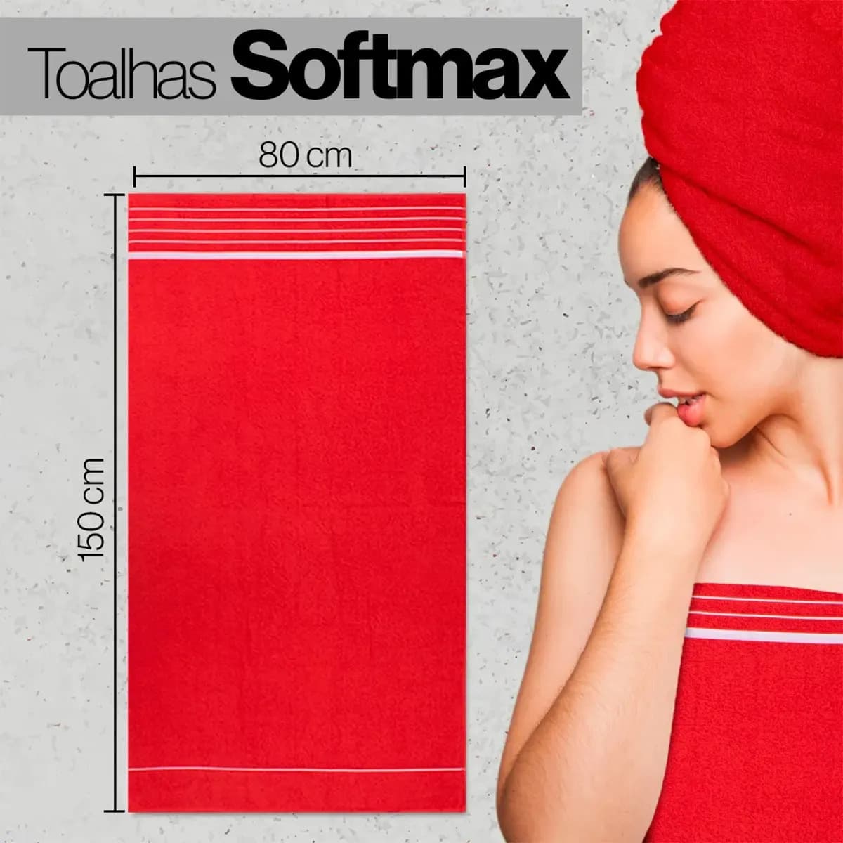 Kit C/ 4 Toalha De Banho Gigante 80 X 150 Cm Atacado + Softmax — imagem 3