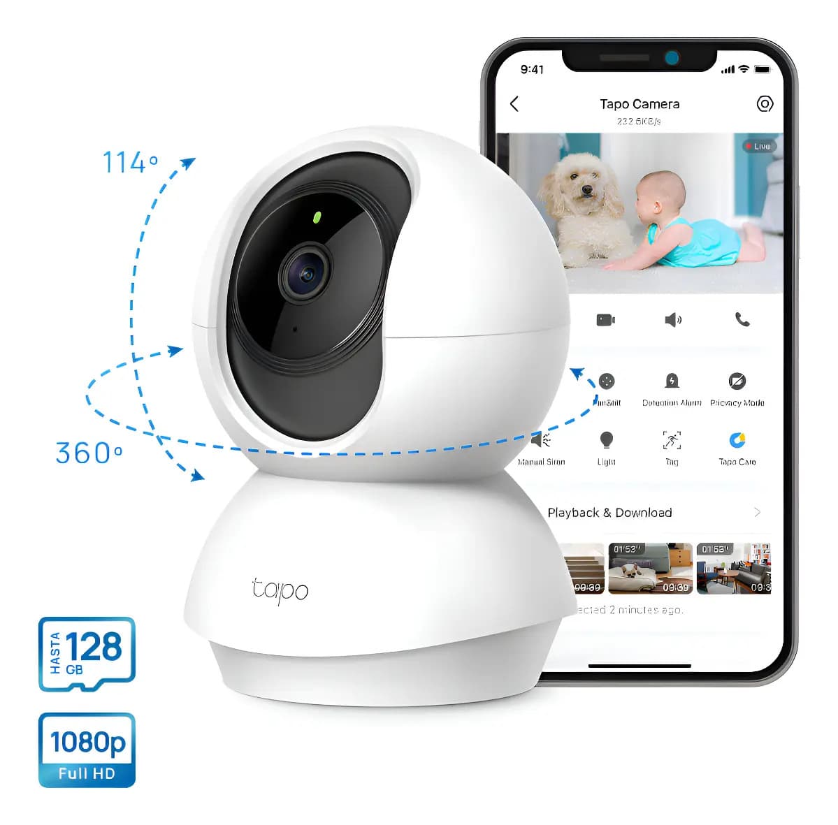 TP-Link Tapo C200 Câmera de Segurança Wifi 1080P 360° Pan/Tilt — imagem 2
