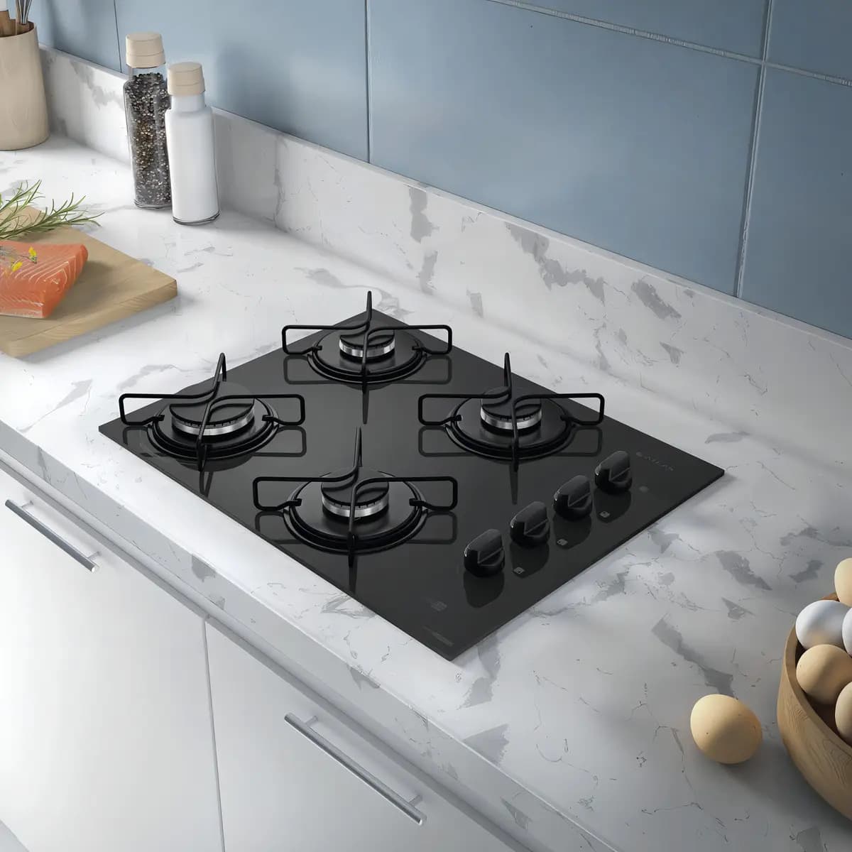 Cooktop 4 Bocas Atlas Agile Up Mesa Vidro Mega Chama Bivolt — imagem 4