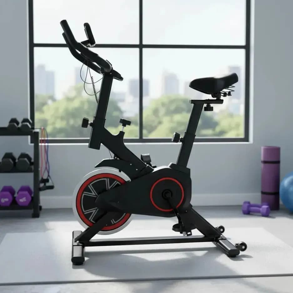 Bicicleta Ergométrica Bike Spinning Para Exercícios Com Volante e Display LCD — imagem 2