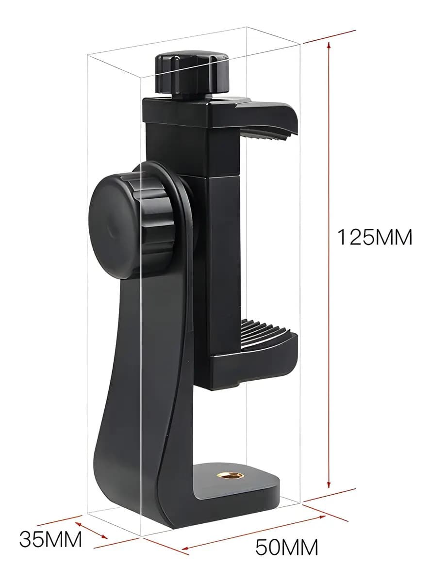 Suporte Clip Rotativo Celular, C Rosca 1/4 P Tripé Cor Preto — imagem 4