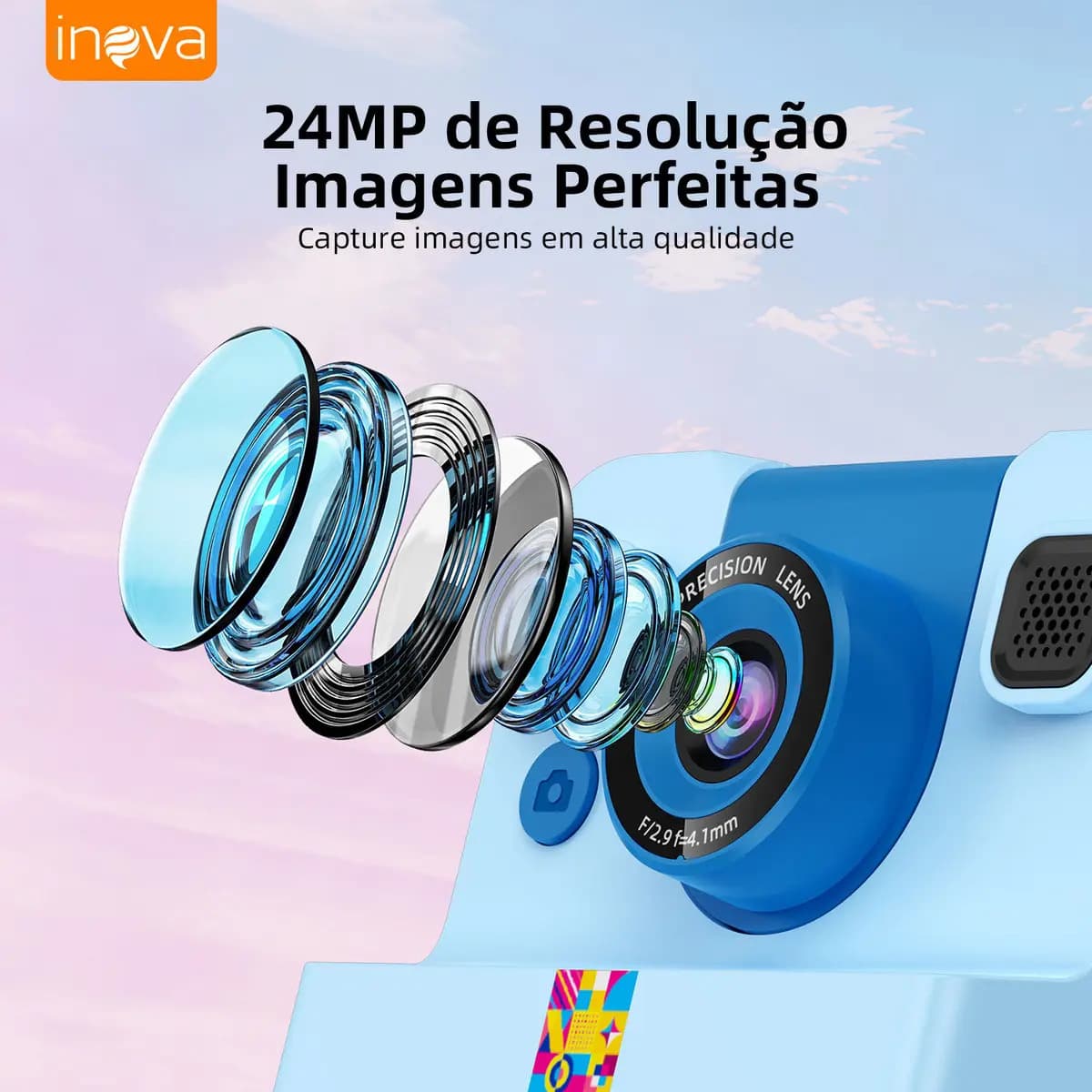 Câmera Fotográfica Infantil Impressora Instantânea Foto, 1080p Fotos Vídeo Digital De Alta Definição, Jogos Divertidos, Presentes Para Crianças, Para Crianças D — imagem 2