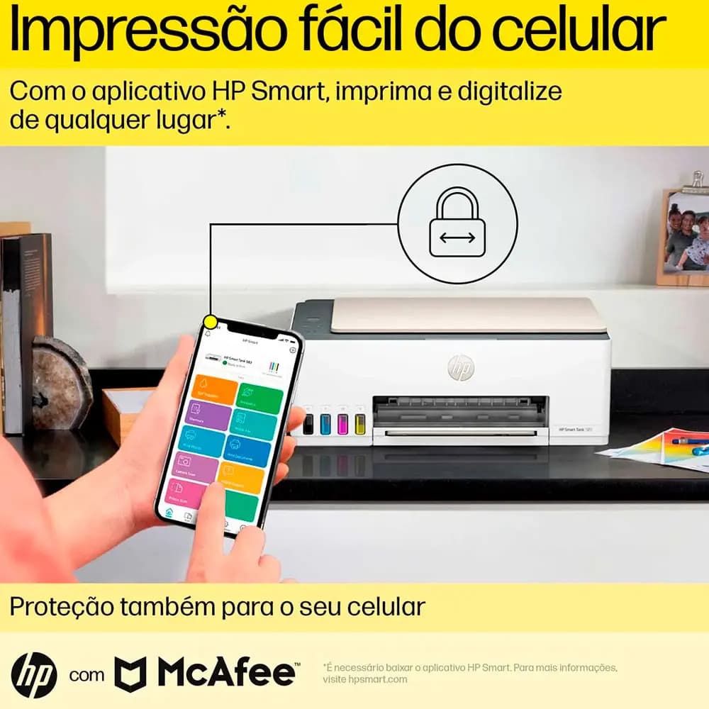Impressora Multifuncional Hp Smart Tank 583 Tanque De Tinta Cor Branco E Cinza 127/220 — imagem 5