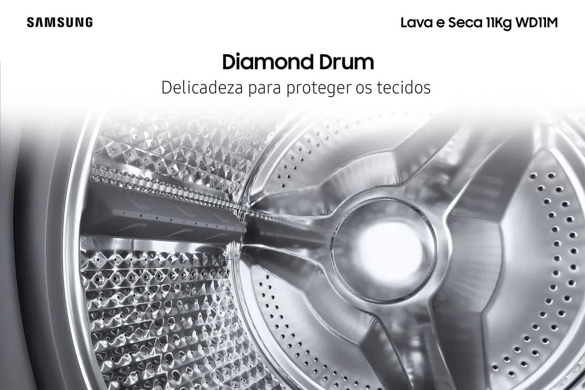Lava E Seca Samsung Wd11m Com Digital Inverter Inox 11kg Cor Inox look — imagem 5