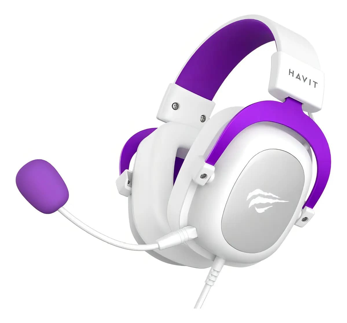 Headset Gamer Branco E Roxo Havit H2002d — imagem 4