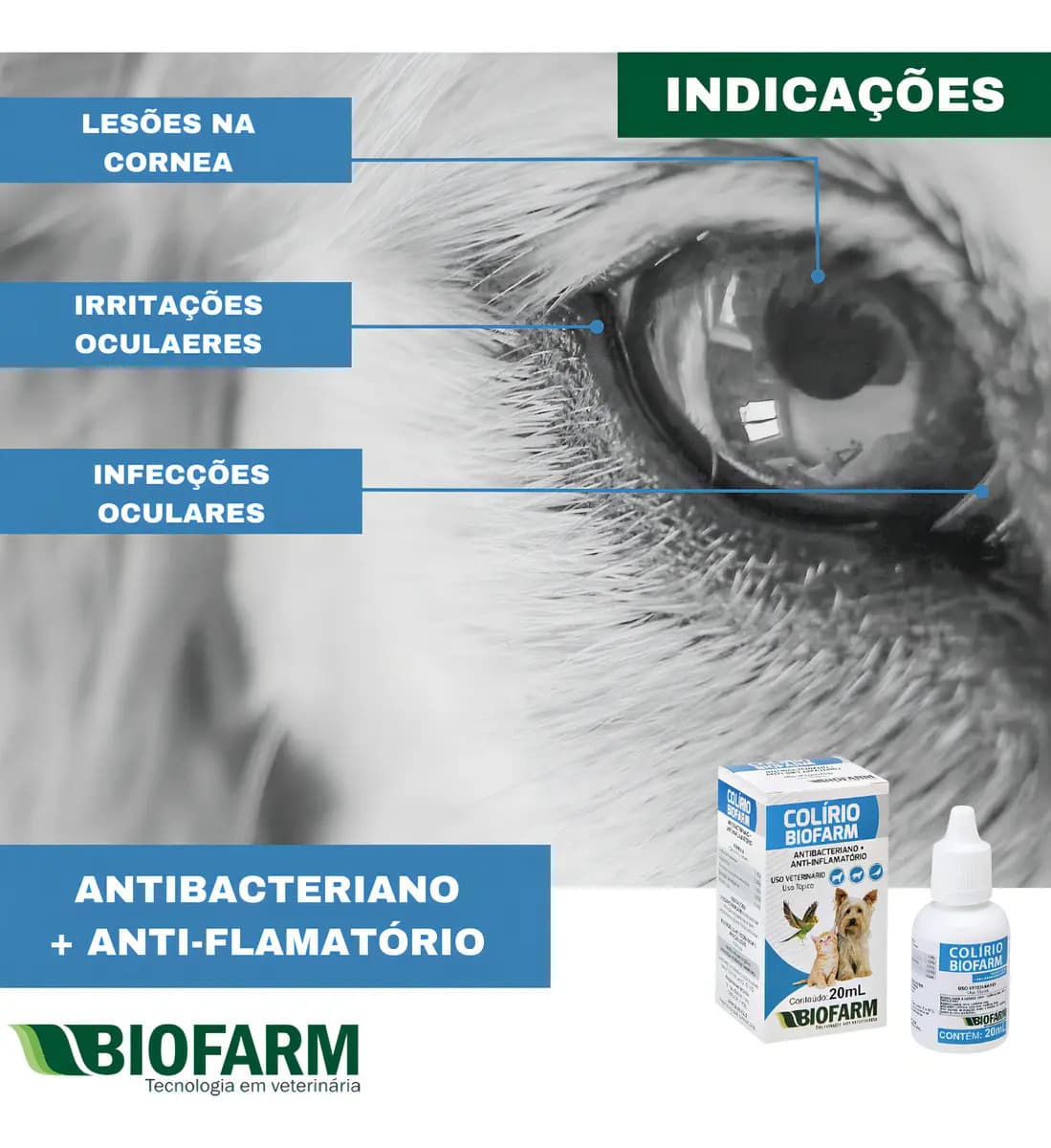 Colírio Biofarm 20ml Antibac+antinflam — imagem 3