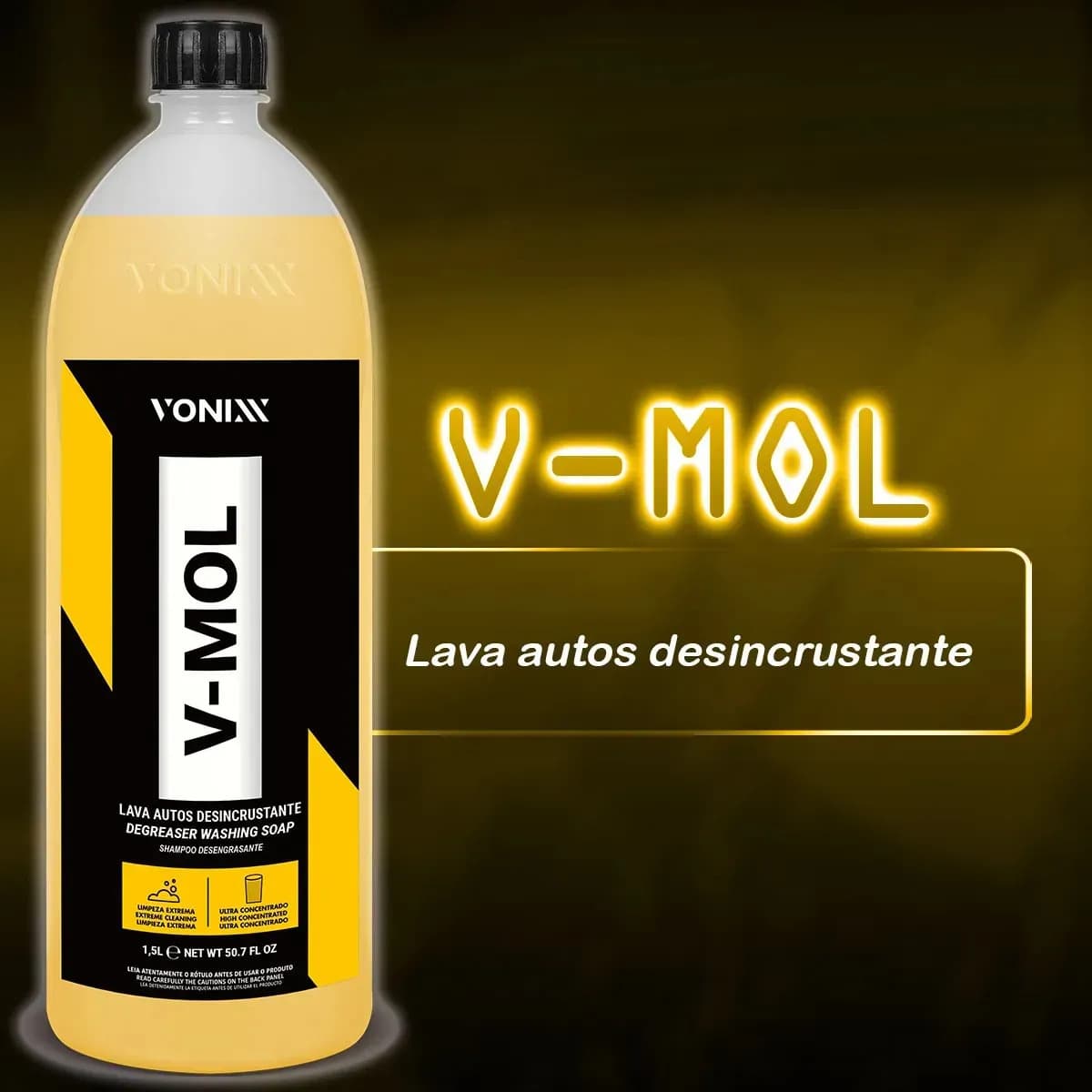 Vonixx V-MOL shampoo automotivo limpeza concentrado 1,5L — imagem 2