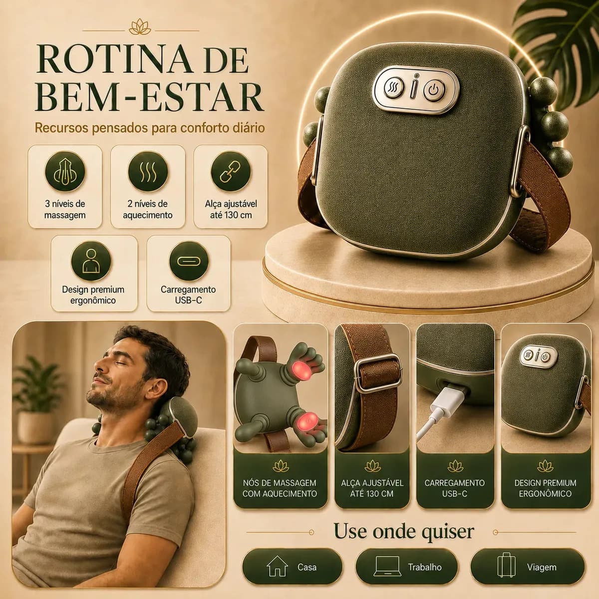 Massageador Elétrico para Pescoço e Ombros com Aquecimento DOK MEDICAL SUPPLIES — imagem 3