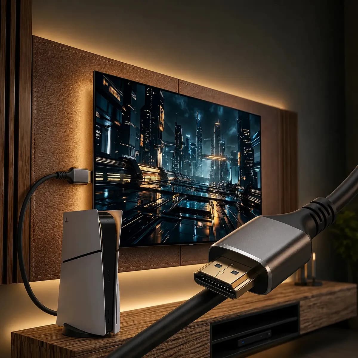 Cabo Hdmi 2.1 8k Gold Ultra Hd Compatível Com Ps5 Xbox Series X/s 3 Metros Ezsias Armarinhos — imagem 6