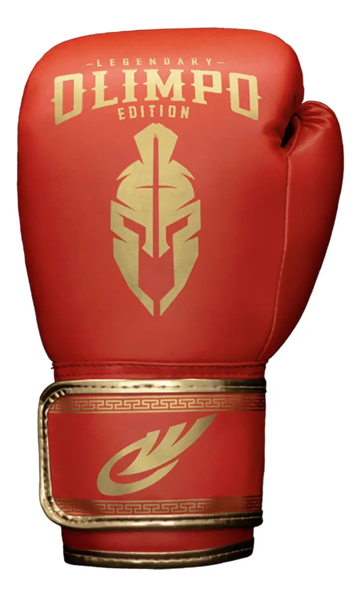 Luva De Boxe Muay Thai + Bandagem + Bucal + Case Kickboxing Cor Vermelho / Dourado Tamanho 10oz — imagem 3