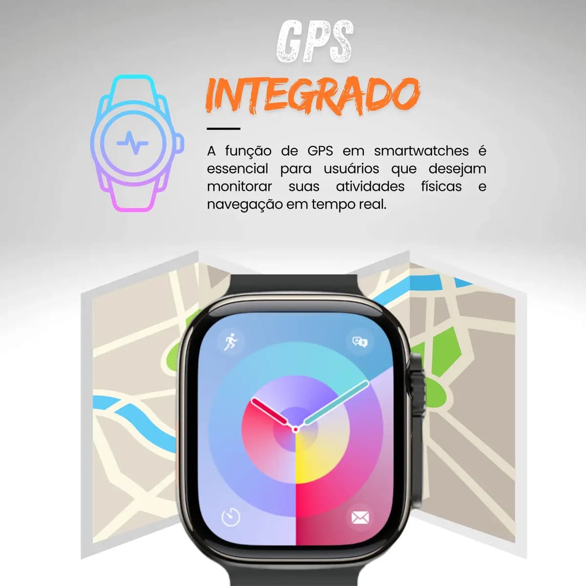 Relogio Smartwatch 10 Ultra Plus Preto Tela AMOLED Monitor Saúde GPS Bluetooth — imagem 5