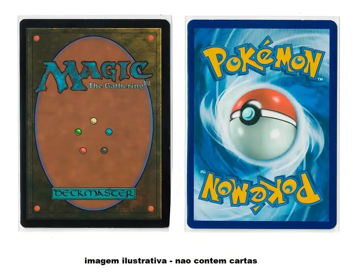 Sleeves Pokémon Básico Transparente 100 Unidades 65x90mm Central — imagem 6