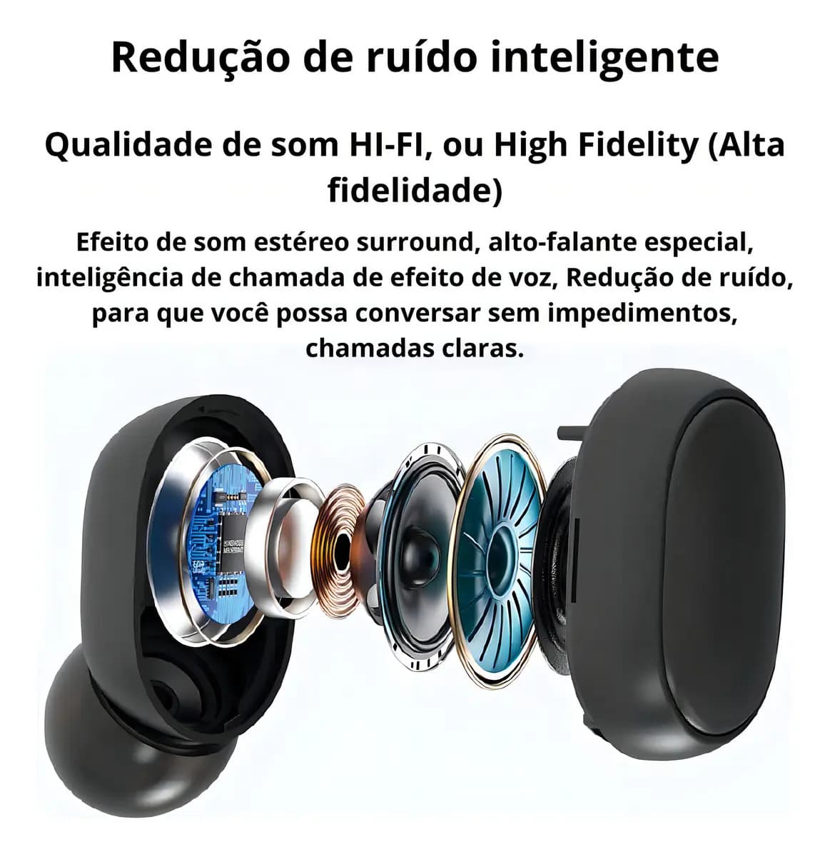 Hivi Fone De Ouvido Bluetooth 5.0 Par Sem Fio Duplo Cor Preto — imagem 5
