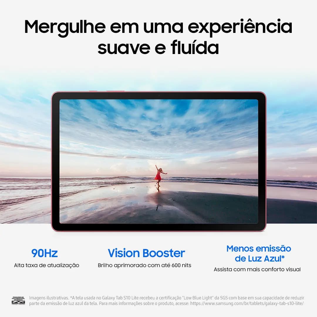 Tablet Samsung Galaxy Tab S10 Lite WiFi, 128GB, 6GB RAM, Tela 10.9", S Pen e Capa Smartbook Cover Inclusas Vermelho — imagem 3