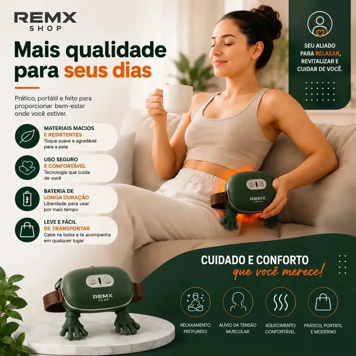 Massageador Elétrico para Pescoço e Ombros com Aquecimento REMX SHOP — imagem 4