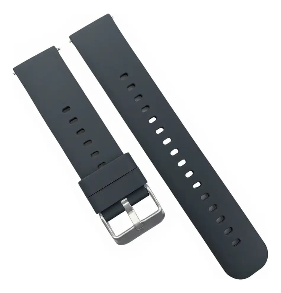Pulseira 22mm Silicone Wawe Para Relogio Smartwatch C/ Pinos Cor Cinza — imagem 4